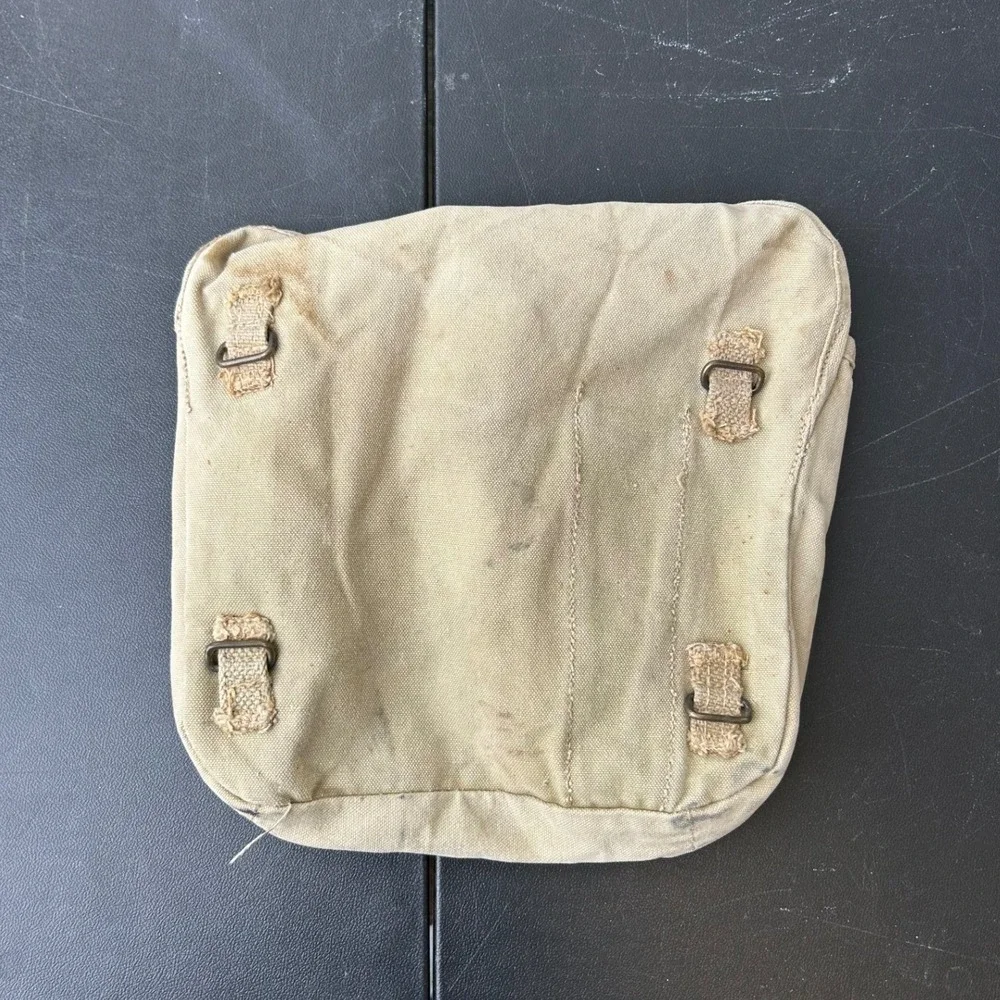 EARLY‎ Vintage Beige Cream Bag Pouch Button Closure Bag Vintage Antique